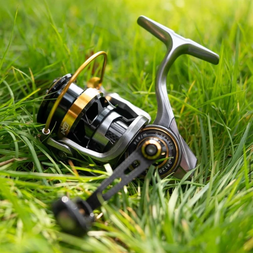 Spinning Reel with Double Single Carbon Fiber Lightweight Models Threaded Gear Max Drag Force of for Light Game Mountain Stream and Trout Includes Two