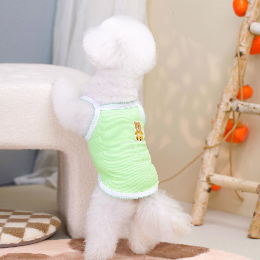 New Dog Clothes Pet 2025 Embroidered Bear Suspender Spring and Summer Pomeranian Teddy Macaron Series Clothing