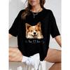 Corgi Dog Print T Shirt White Cute Corgi Face And True Love Text Design Casual Everyday Wear For Women And Girls
