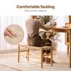 VEVOR Wooden Rattan Bench Entrywway Bench W/ Oak Wood Legs Bedroom End of Bed Boho Bench with Hand Woven Rattan for Living Room