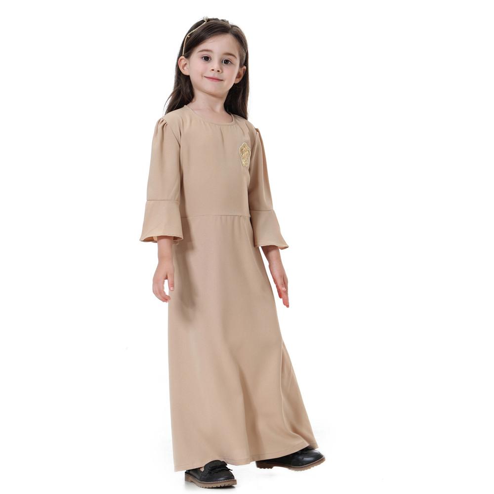 Muslim Kids Girls Prayer Dress Hijab Abaya Robe Arab Dubai Children Ramadan Kaftan Headscarf Islamic Eid Party Gown Jilbab
