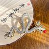 New Year Headwear Zodiac Dragon Hair Claw Cartoon Rhinestone Shark Clip Animal Hair Clip  Female