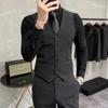 High-end Brand Solid Color Elastic Men's Casual Business Vest Groom Wedding Suit Party Waist Coat