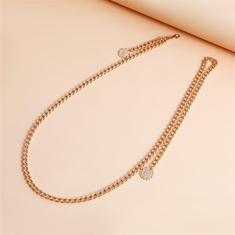 2026 Trendy Fashion Simple Sexy Golded Aluminum Waist Chain For Wome Beach Vacation Body Jewelry Belly Necklace