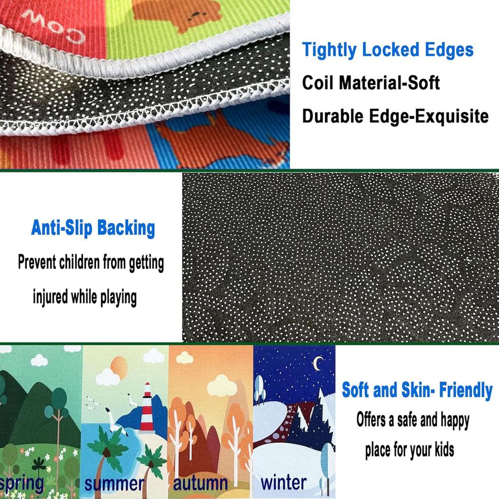 ABC Rug for Kids Playroom,Toddler Alphabet Mats Washable for Baby Area,Classroom,Play Room,Floor,Nursery (2.6×4ft /31×47in)