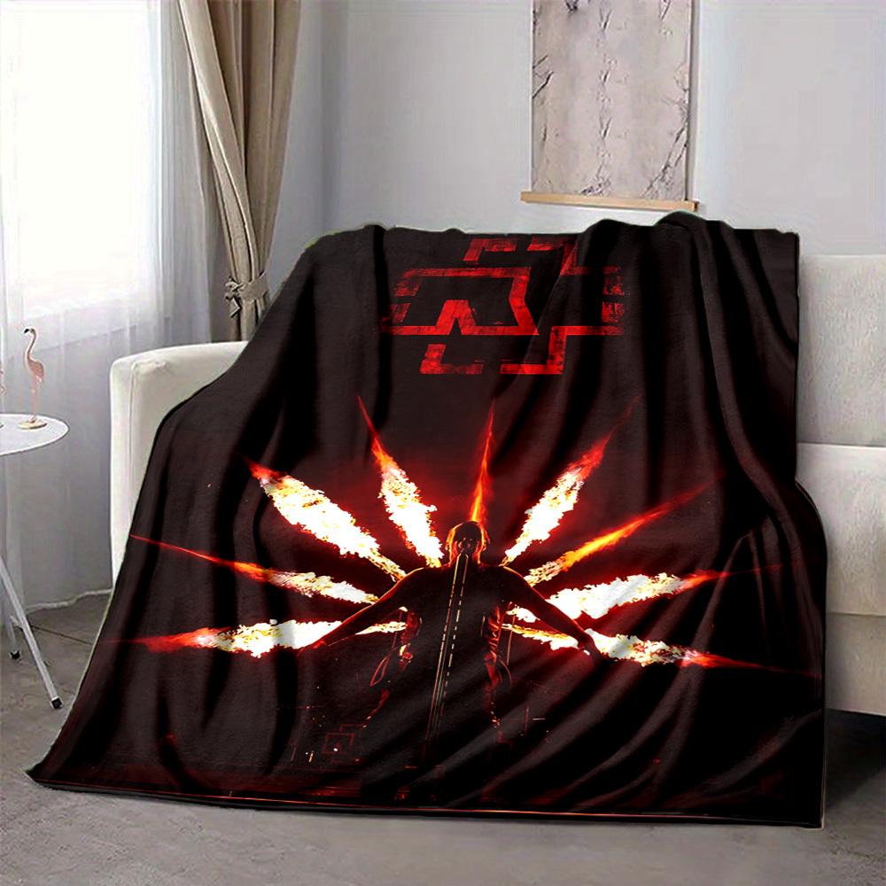 1 Stück Rammstein Flanelldecke, Weich Hautfreundlich mit Digitaldruck, Verschiedene Größen Verfügbar für Familie, Freunde, Geburtstag