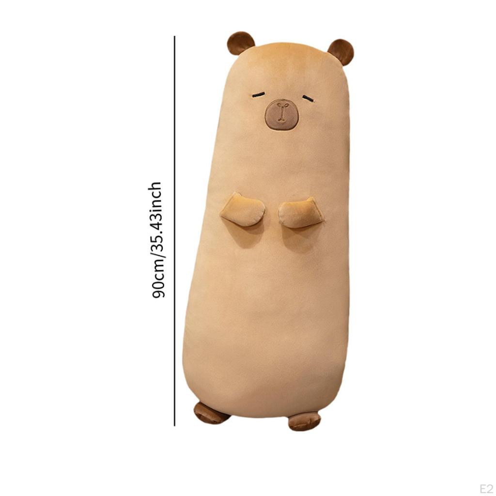 Long Capybara Plush Pillow Stuffed Animal Soft Figurine Cartoon Toy Cushion for