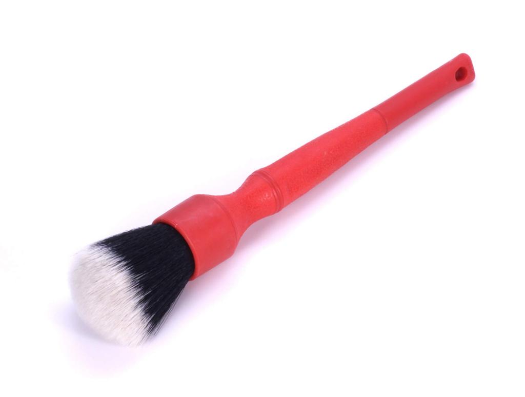 Detail Factory Tri-Grip Ultra Soft Detailing Brush, Long + Short, Interior, Exterior Comfortable Grip, Scratch-free Cleaning, Red