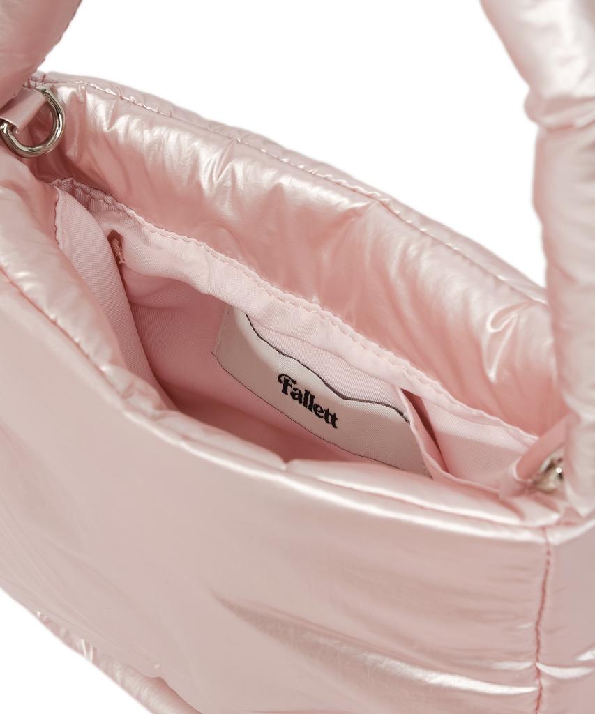 Fallett Lettering Quilted Small Flap Tote Bag Pink