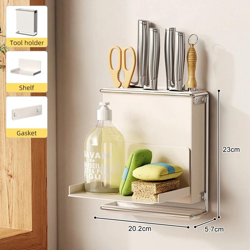 Kitchen Knife Drying Holder With Drainer Integrated Knives Chopsticks Fork Spoon Storage Rack Sink Utensils Organizer Container