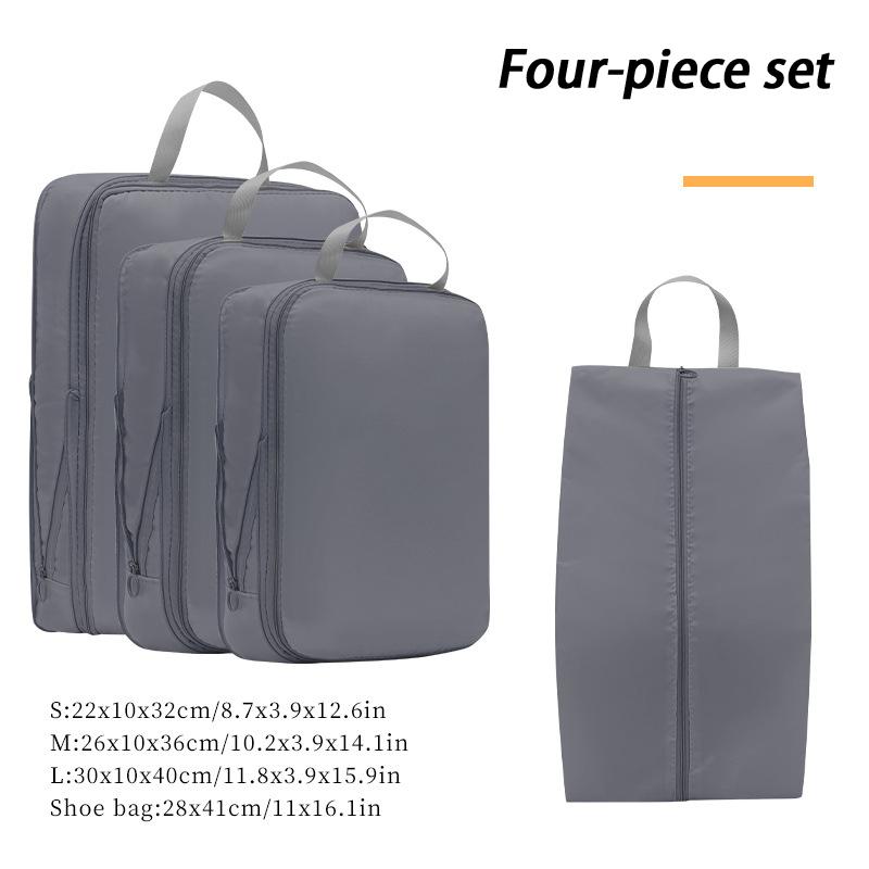 4Pcs Compressive Travel Storage Bags Thick Zipper Storage Bags Travel Accessories Travel Organizer Bags
