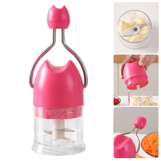Manual Garlic Chopper Stainless Steel Blades Easy Garlic Mincer Dishwasher Safe Kitchen