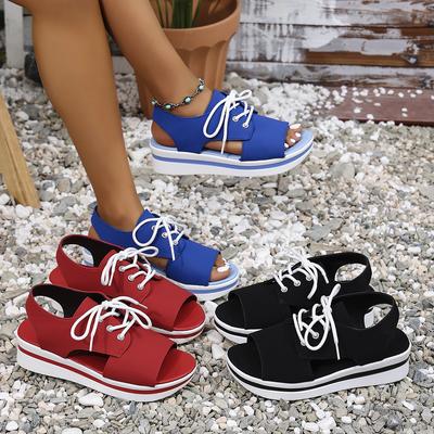 Sandali casual e versatili con cinturino frontale da donna 2025 nuovo stile colore unito fondo piatto che aumenta l'altezza scarpe open toe a bocca di pesce