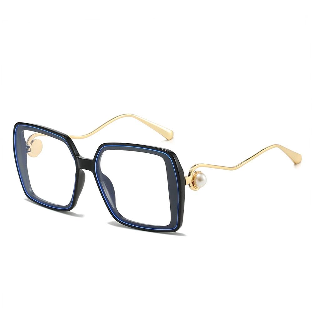 Fashion Oversized Sunglasses Women Sun Glasses Metal Female Vintage Square Eyewear Metal Black Ladies Brand Designer