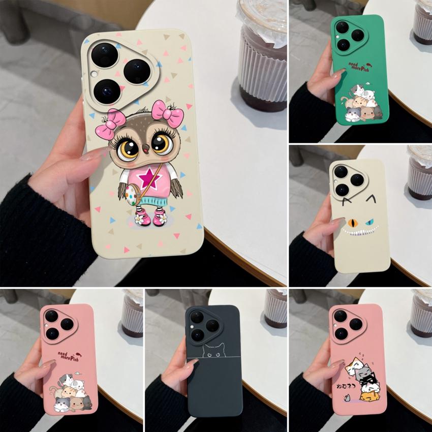 Phone Case For Huawei Pura 80 Pro Nova Y70 Y90 Y61 Y72 4E 5T 6 7 8 9 SE Cute Owl Pattern Soft Silicone Anti Drop Protective Back Cover For Huawei Capa