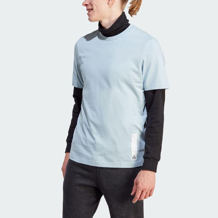 Adidas City Escape Split-Hem Tee With Floral Print Men Tops Light-Blue II3480