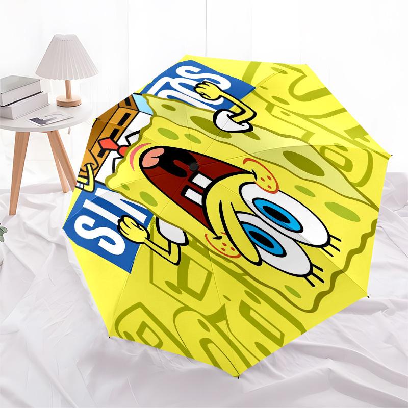 

1pc SpongeBob SquarePants Umbrella with Plastic Handle,Compact & Stylish,Cartoon Pattern,Outdoor UmbrellaPT383