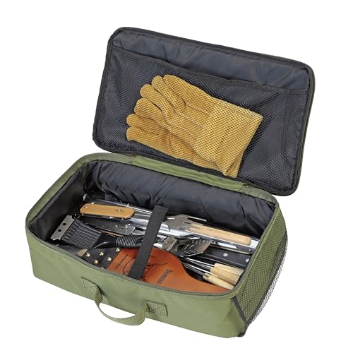 Captain Stag Outdoor Storage Case for Yakiniku Cassette Stove with Pocket, Olive, Monte UF-41