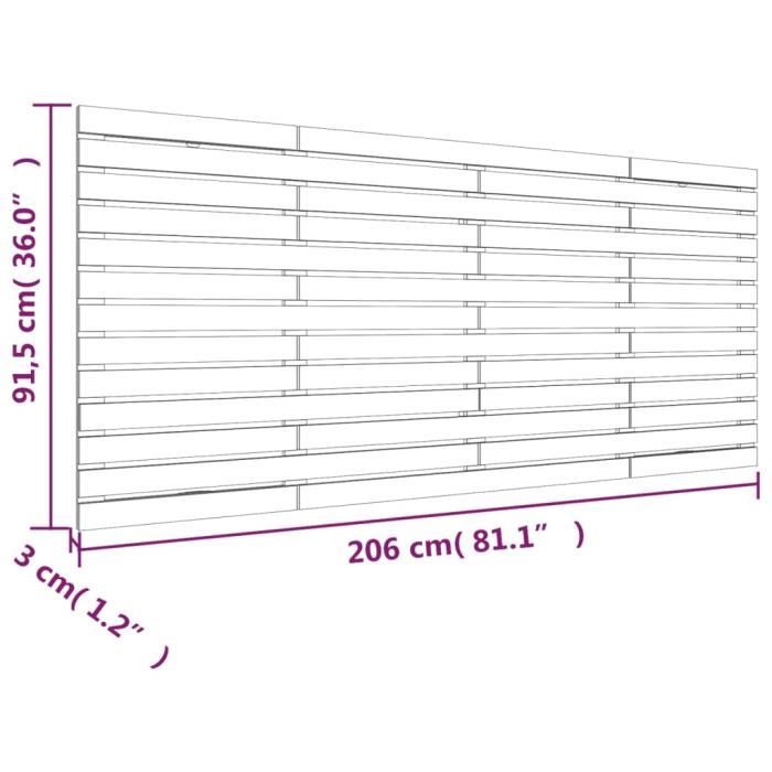 VidaXL Wall-mounted Headboard 206x3x91.5 Cm Solid Pine Wood 824668