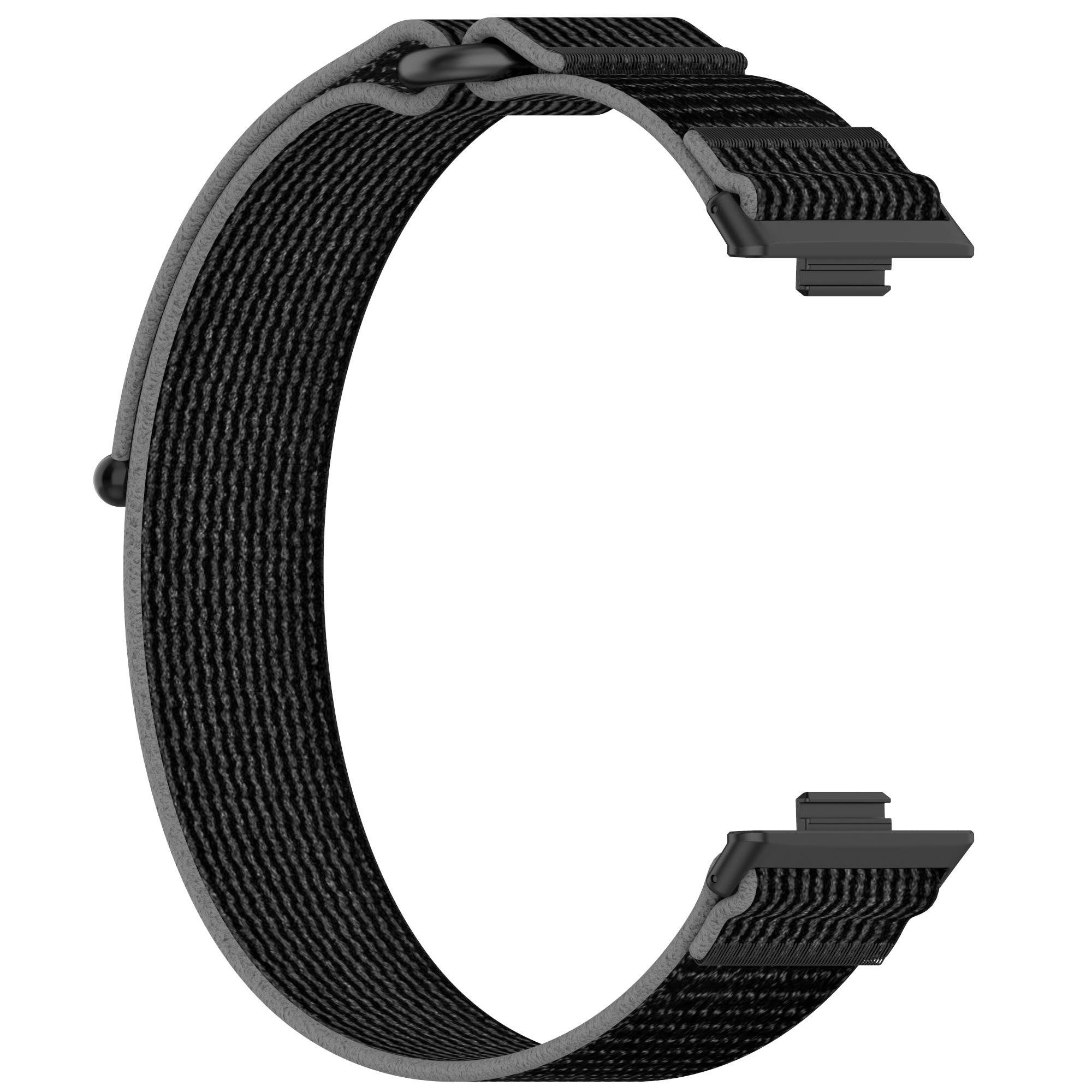 

For Huawei Watch Fit 3 Wrist Watch Band Nylon Comfortable Strap Replacement Black+Grey