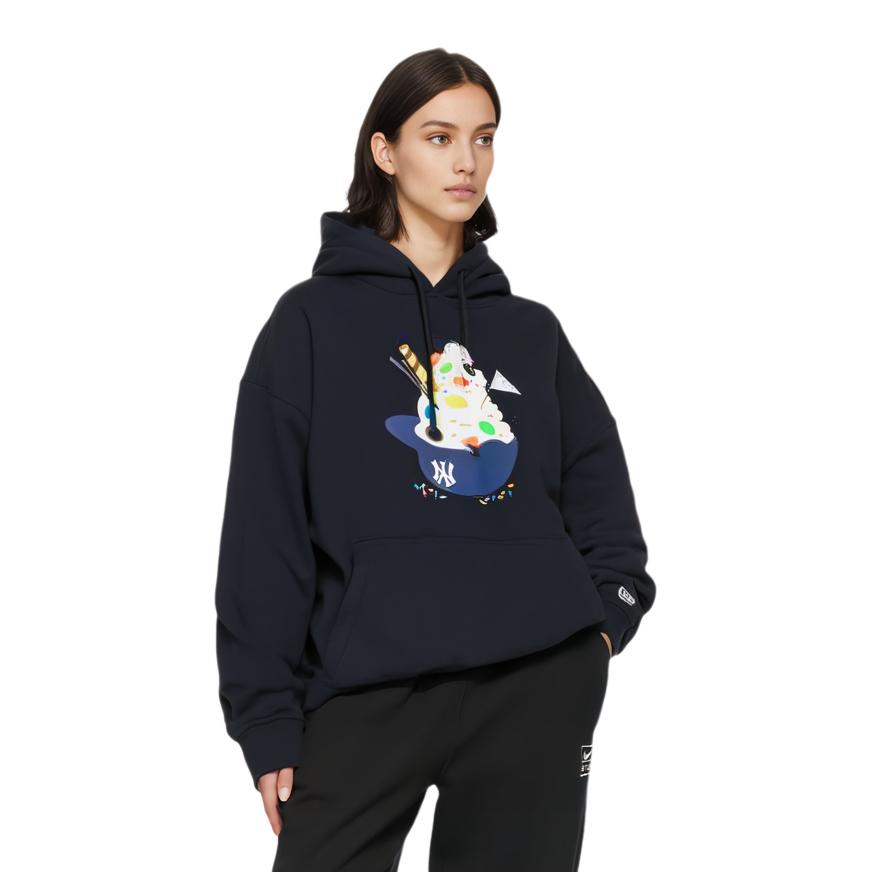 New Era SS22 MLB Series New York Yankees Cartoon Ice Cream Pattern Hoodie Unisex hoodies Blue 13086611