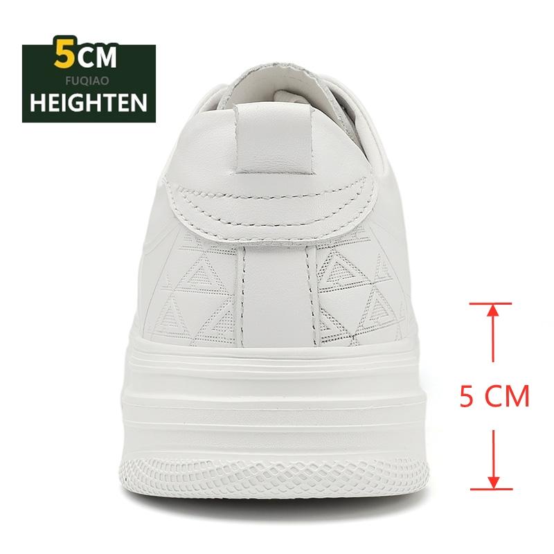 Atmungsaktive Unisex-Echtleder-Schuhe zur Höhenvergrößerung 5 cm Versteckte Absätze oder Flache Sohle Leichte & Rutschfeste Sneaker für Herren