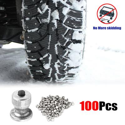 Tyre Cleats Spikes Studs 100Pcs Winter Snow Emergency Perforated Car Tire Nails Wear Resistant Anti Slip Ice Guard For Truck SUV