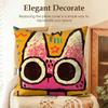 Art Dopamine Doodle Cat Cushion Cover Natural Linen Organic Fabric DoubleSided Printing Sofa Home Decor Gift Pillow Case