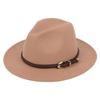 With Belt Buckle Felt Fedora Hats Vintage Cowboy Cap Fashion Panama Cap  for Men Women