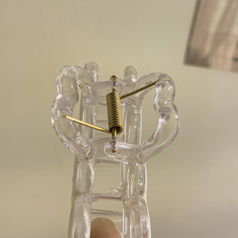 Acrylic Love Hair Claw Clip for Girls Korean Colorful Transparent Head Shark Hairpin Women Hair Accessories Crab Clip