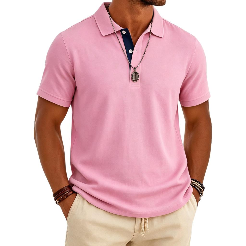 Men's Short Sleeve Polo Shirt Breathable Golf Shirt Casual Vacation Beach Shirt Business Shirt with Airflow Ventilation Design
