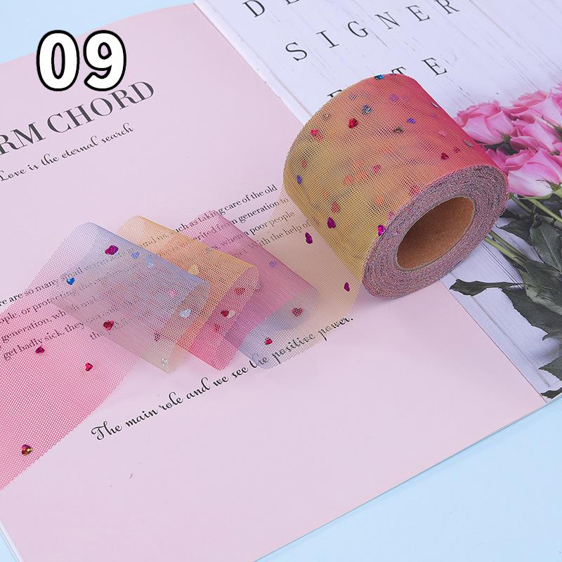 25 Yards Sequin Rainbow Star Moon Mesh Lace Trim Ribbon Fabric Wedding Dress DIY Bow Birthday Party Decoration Crafts