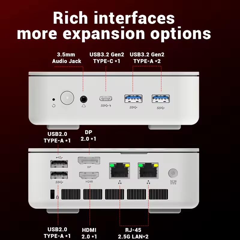 FIREBAT AM02 MINI PC AMD Ryzen 5 7430U Windows 11 Mini PC 16GB DDR4 3200MHz 512GB SSD Wifi 6 BT5.2 HDMI 2.1 Desktop Computer