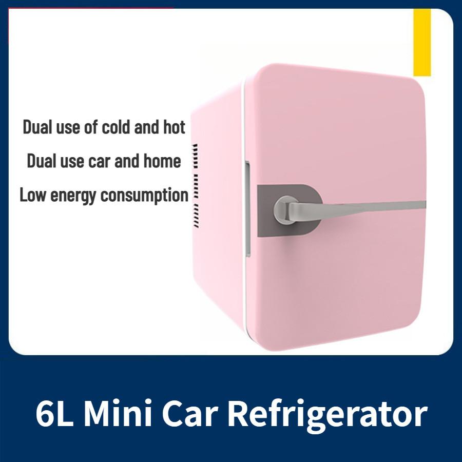 48W 6L Mini Car Refrigerator Large Capacity Small Freezer Car Home Dual Use Refrigerator Low Noise Fridge 174x235x239mm