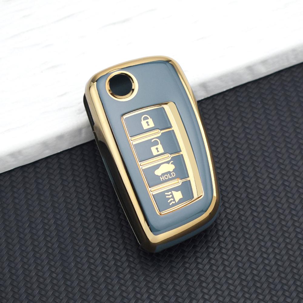 Tpu Car Key Case For Nissan Sylphy Rogue Altima - Folding Key Protector Cover Shell For Kicks Maxima Juke Murano Tiida Micra