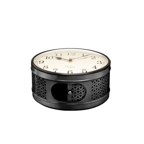 Metal Vintage Analog Railway Clock (12 Inch N, Black)