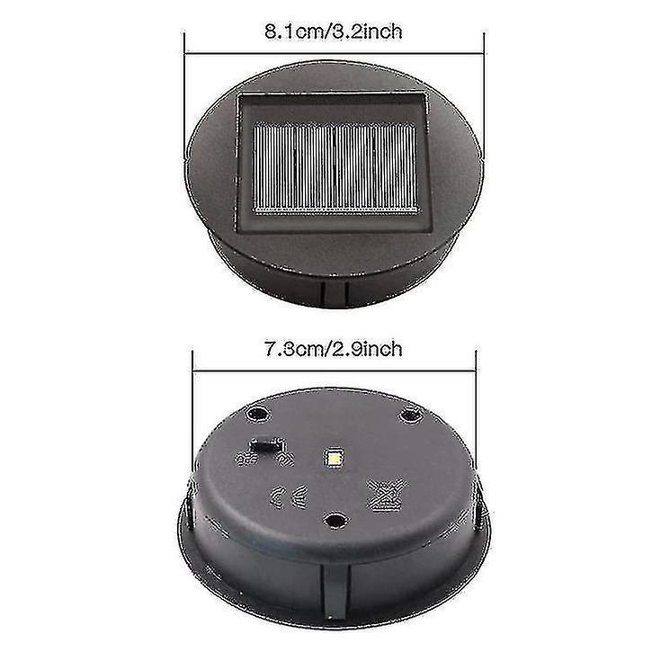 4 Pieces Replacement Solar Lights With Led Bulbs, Solar Top Lights Replacement, Led Solar Panel Lantern Cover For Outdoor Hanging Garden Lantern Qyroa