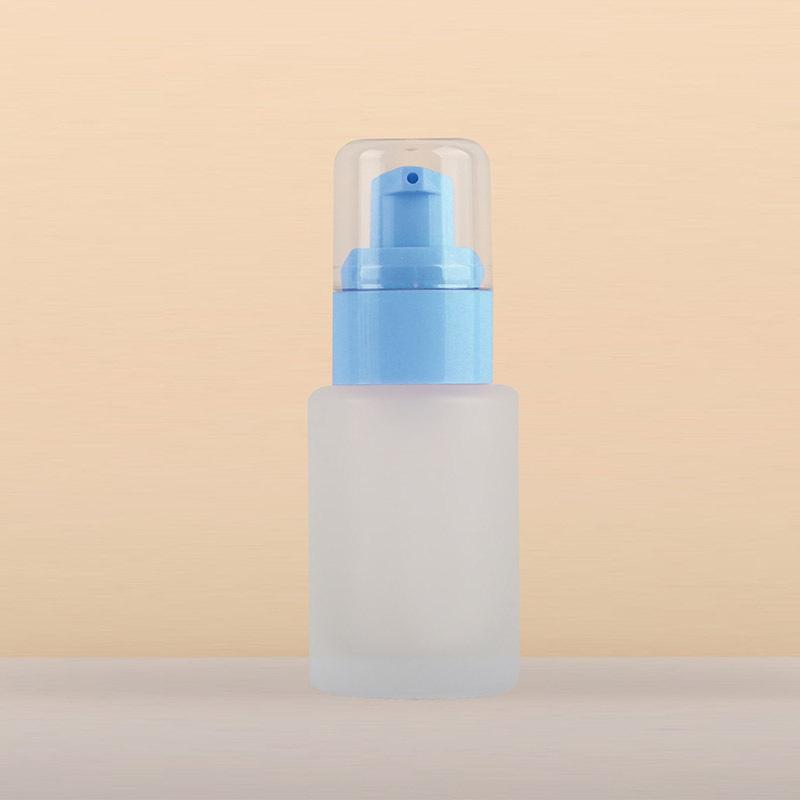 

30Ml Pump Bottle Frosted Glass Liquid Foundation Packing Tool Empty Pump Bottle Travel Essential Squeeze Bottle Portable Makeup синий