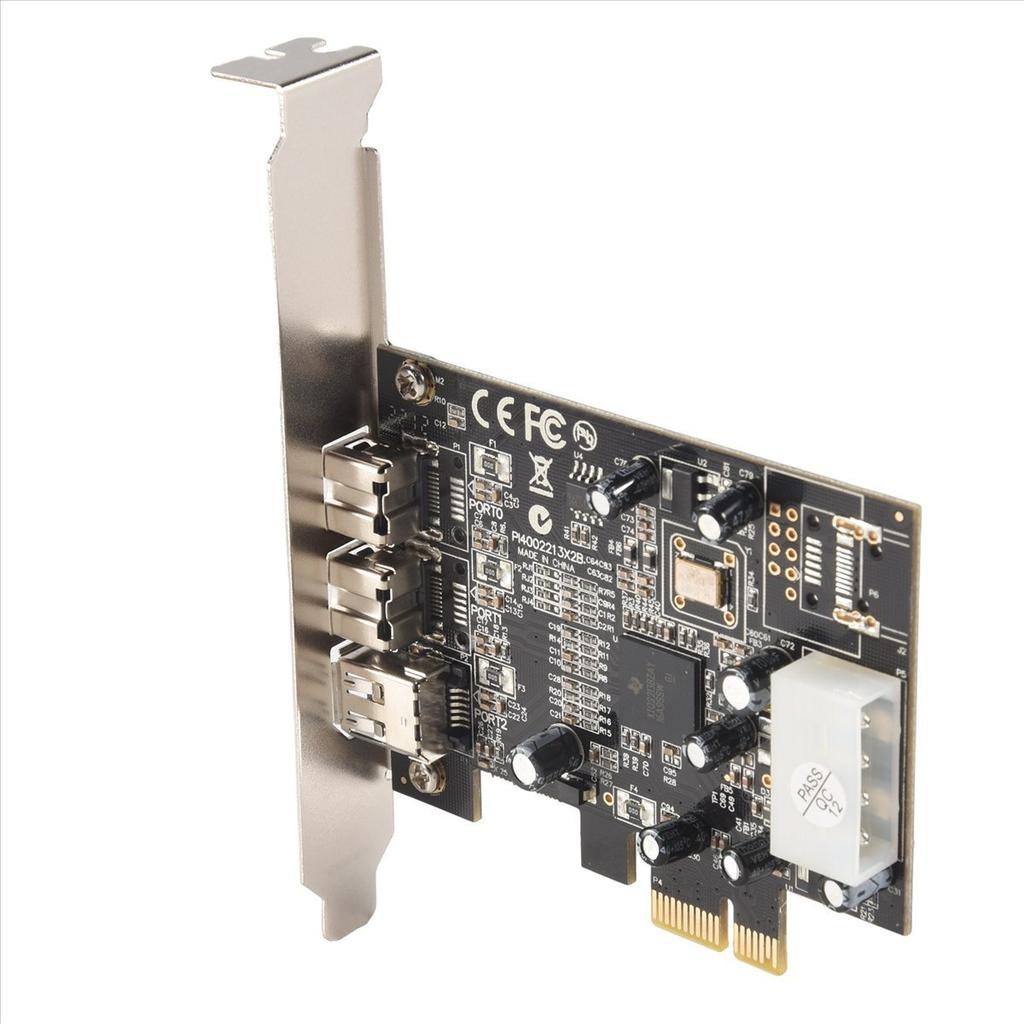 -PEX30016 3 Port IEEE 1394 Firewire 1394B & 1394A PCIe 1.1 X1 Card TI XIO2213B Chipset Requires Legacy Driver