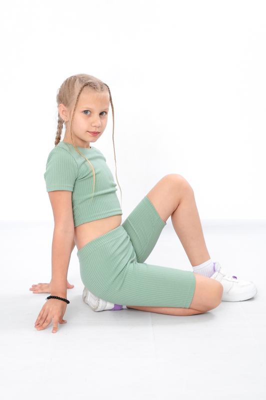 Sommer-Set für Teenager-Mädchen – Crop-Top & Radlerhosen für aktiven Stil , Sommer, 6381-103-1 HC