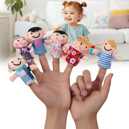 Cartoon Finger Puppet Set Plush Hand Puppets for Storytelling Early Education Soothing Doll Plush Toy Birthday Party Christmas Gifts