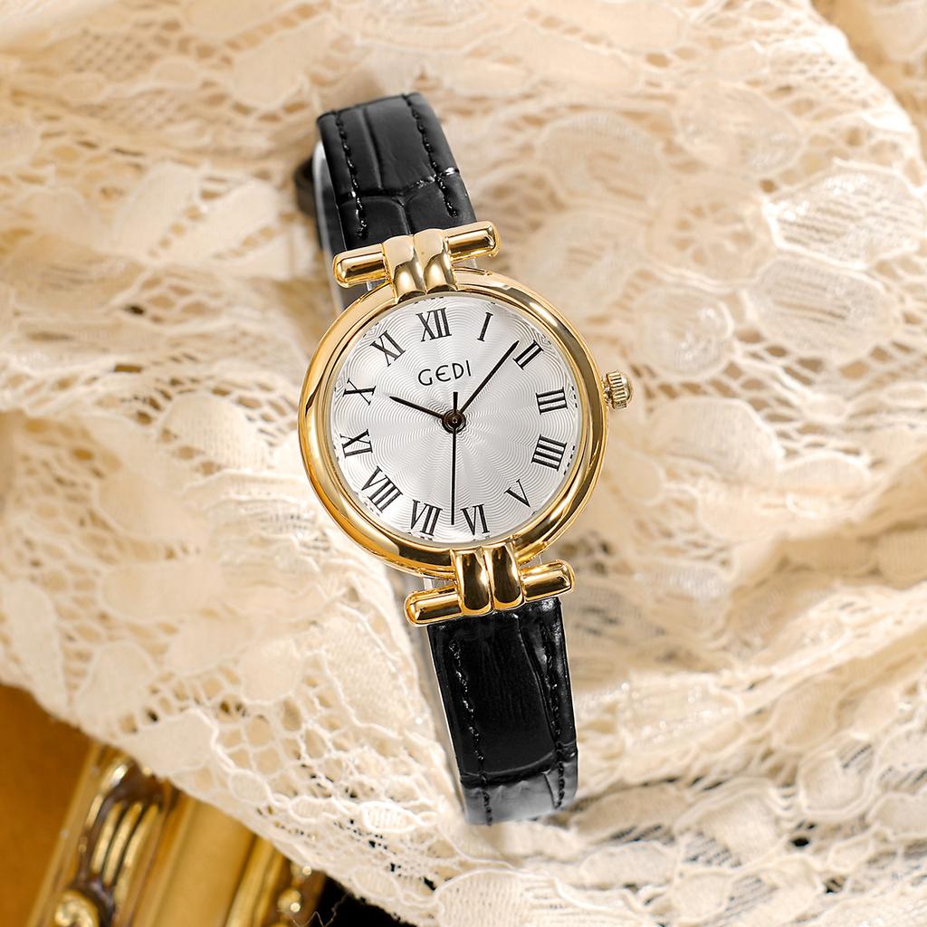 Retro Roman Women'S Watch Simple High-Value Belt Quartz Student Watch Women'S Small And Exquisite Leather Watch