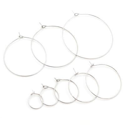 50pcs 12 15 20 25 30 35 40mm 316 Stainless Steel Gold Plated Hoops Earrings Big Circle Ear Wire Hoops Earrings Wires Findings