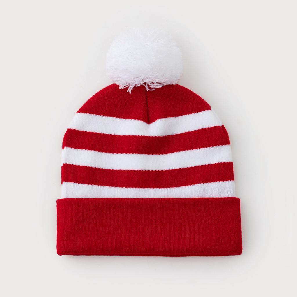 

Christmas Knit Hat With Striped Pattern And Breathable Warmth For Winter Recreation Style A