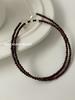 Su Chuang S925 Sterling Silver Red Tiger Eye Bead Necklace - Women's High-End Clavicle Chain.