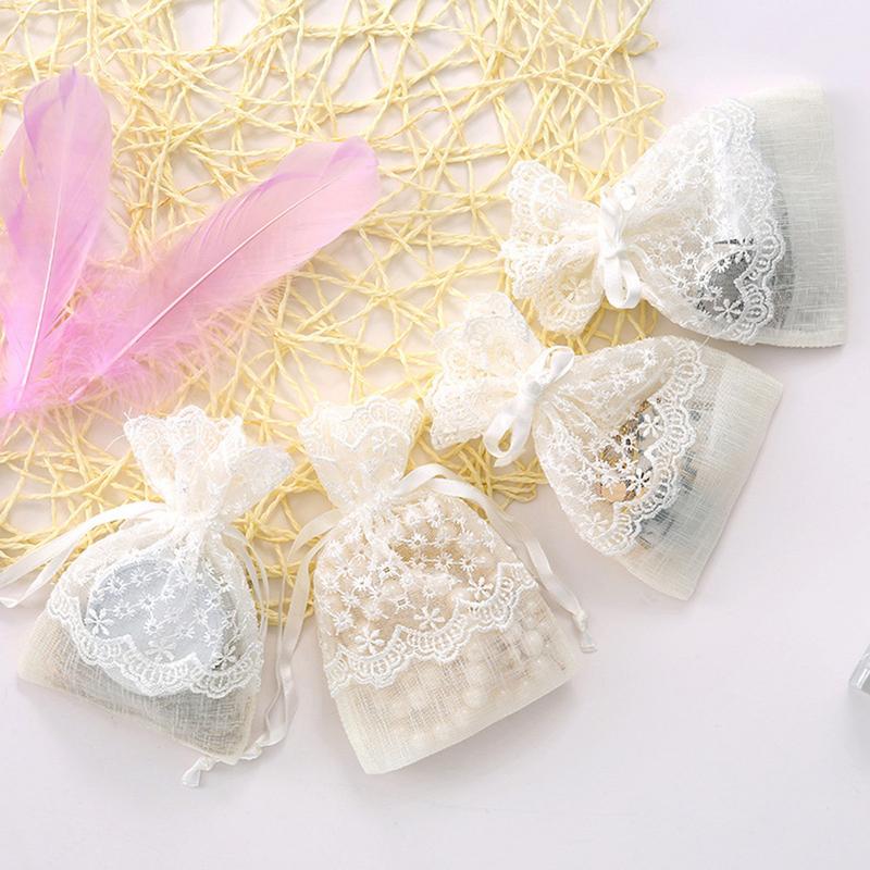 10Pcs Organizer Gift Bags Sheer Bag Mesh Favor Bags Drawstring Jewelry Gift Pouches Gifts Candy Bags