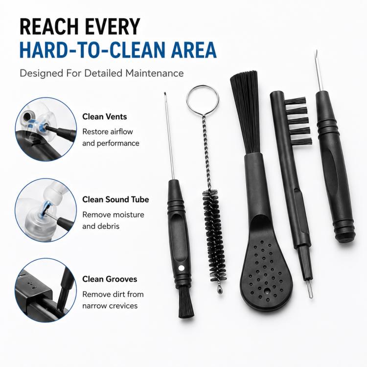 8‑in‑1 Audio Device Cleaning Tool Kit, Portable Maintenance Set for Hearing Aids & Wireless Earbuds