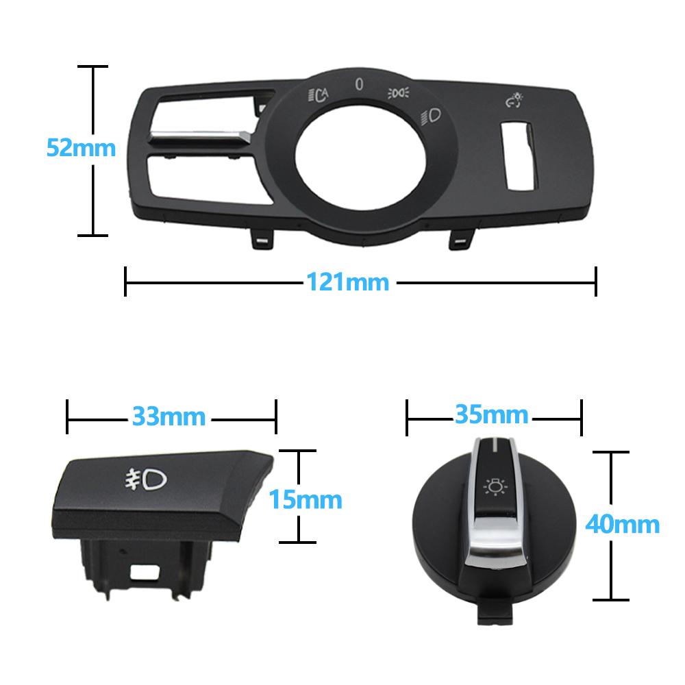 LHD RHD Προβολέας Περιστρεφόμενο Κουμπί Διακόπτης Ομίχλης Διακοσμητικό πάνελ για BMW 5 5GT 6 7 X3 X4 Series F10 F11 F07 F06 F01 F25 F26