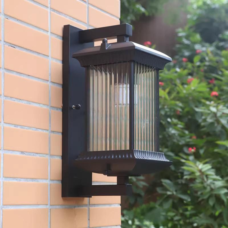 Waterproof Solar Outdoor Wall Lamp - New Chinese Style for Villa Gates & Courtyards