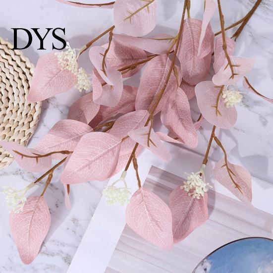 Artificial Greenery Decor Eucalyptus Leaf Branch 3 Fork Realistic Reusable Faux Green Centerpiece Plants Home Table Wedding Decoration Photo Props